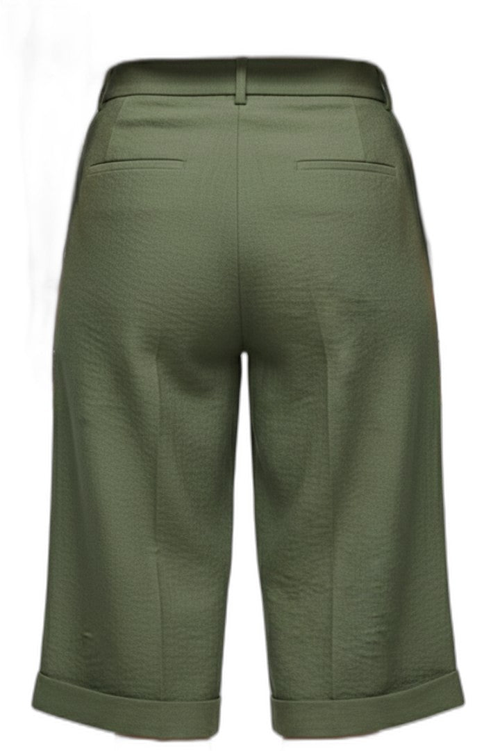 Effortless Green Shorts for Women with Belted High Waisted Pockets Casual Style