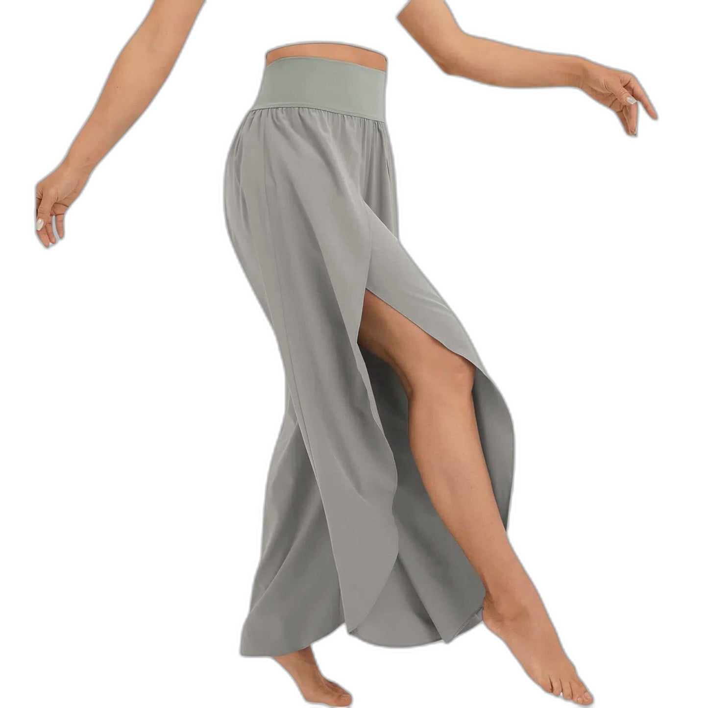 Effortless Green Wide Leg Pants for Women with High Waisted Casual Style
