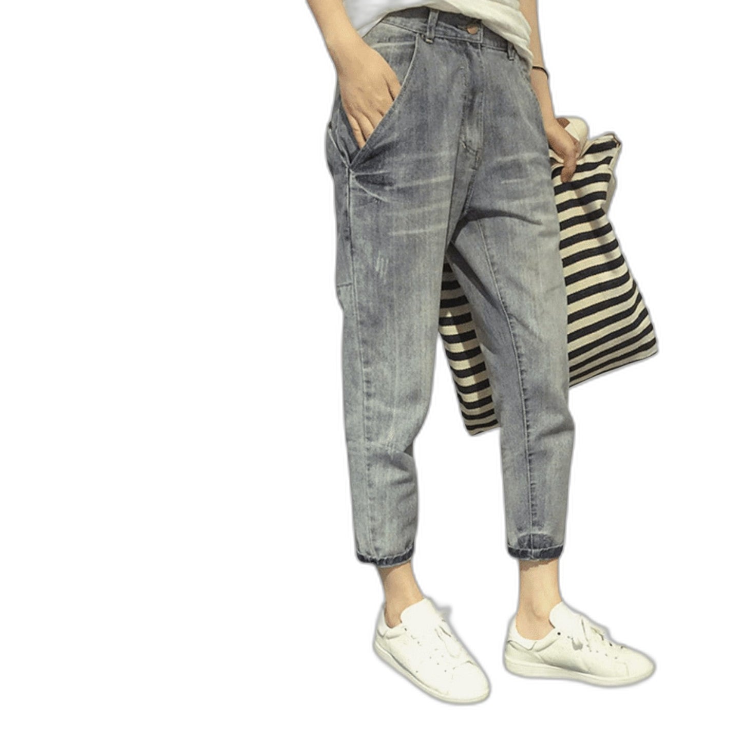 Effortless Grey Denim Jeans for Women with High Waisted Straight Leg Casual Style
