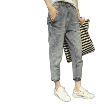 Effortless Grey Denim Jeans for Women with High Waisted Straight Leg Casual Style