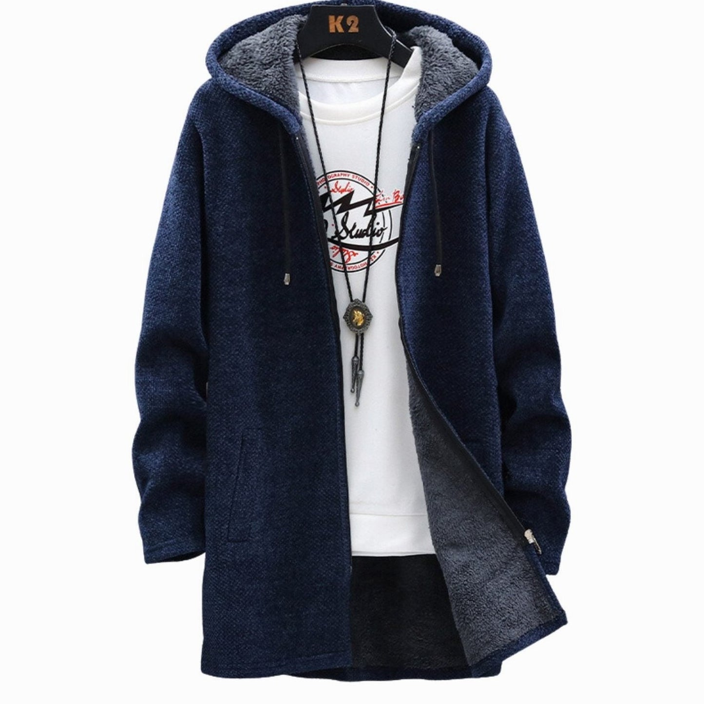 Effortless Grey Knit Cardigan for Women with Long Sleeve Pockets Casual Style