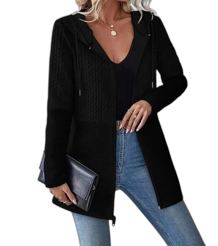 Effortless Grey Knit Cardigan for Women with Long Sleeve Pockets Casual Style