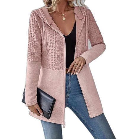Effortless Grey Knit Cardigan for Women with Long Sleeve Pockets Casual Style