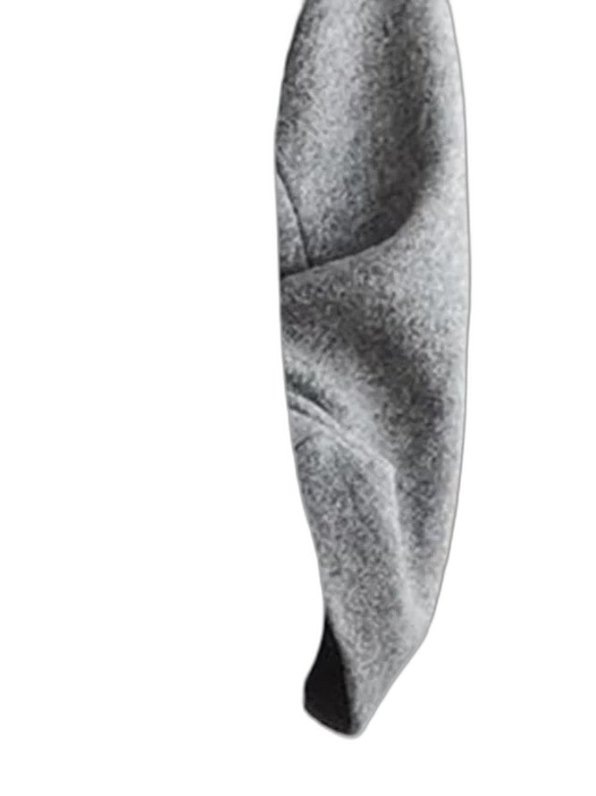 Effortless Grey Knit Coat for Women with Collared Long Sleeve Oversized Casual Style