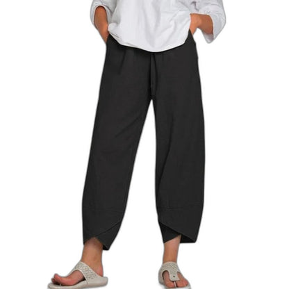 Effortless Grey Pants for Women with High Waisted Cropped Pockets Casual Style