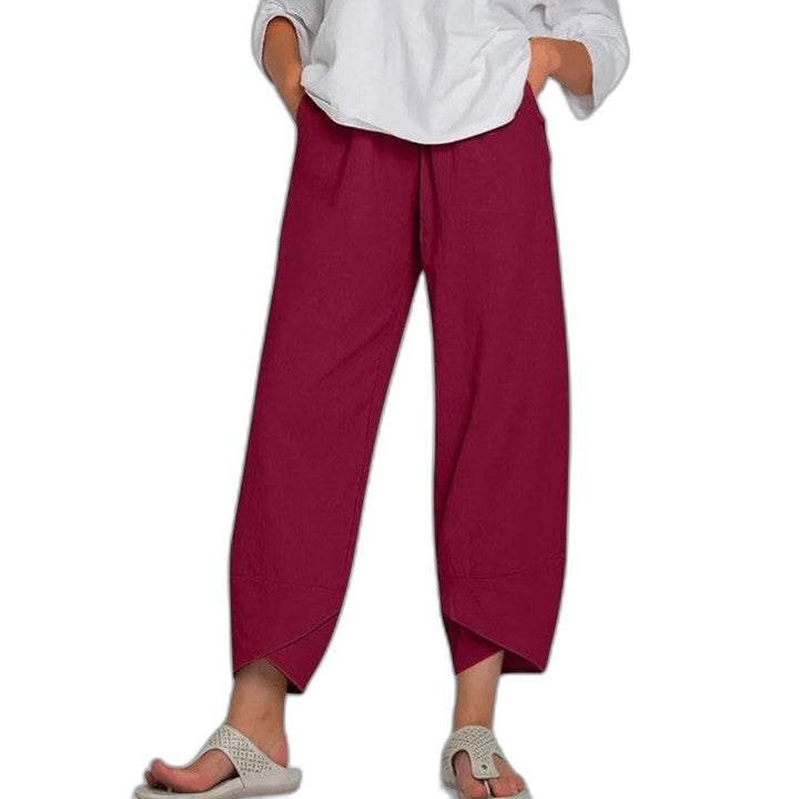 Effortless Grey Pants for Women with High Waisted Cropped Pockets Casual Style