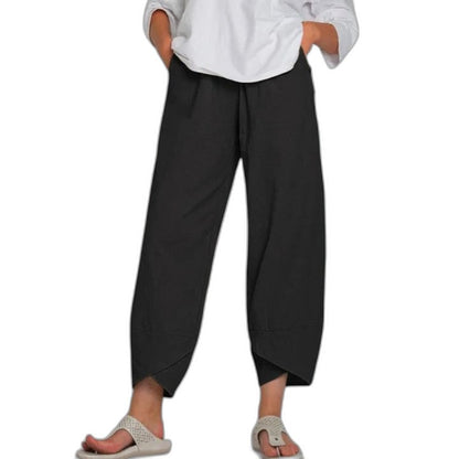 Effortless Grey Pants for Women with High Waisted Cropped Pockets Casual Style