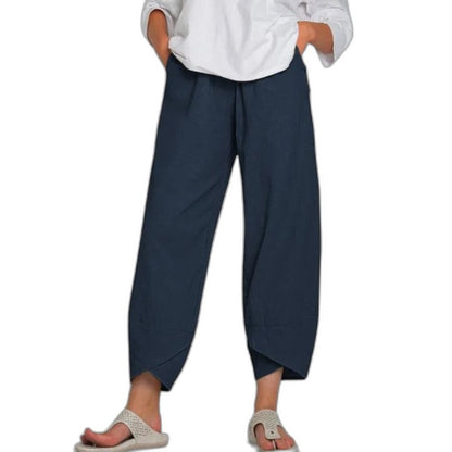 Effortless Grey Pants for Women with High Waisted Cropped Pockets Casual Style