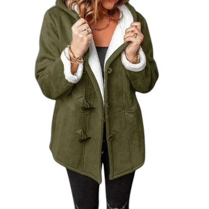 Effortless Grey Suede Coat for Women with Collared Long Sleeve Button Front Pockets Fur Lined Casual Style