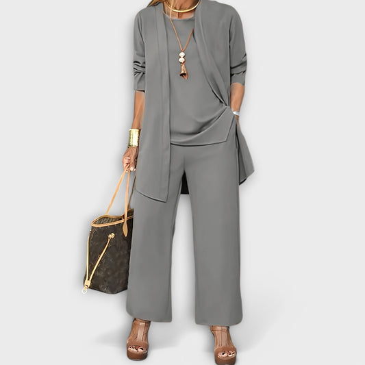 Effortless Grey Two Piece Set for Women with Oversized Casual Style