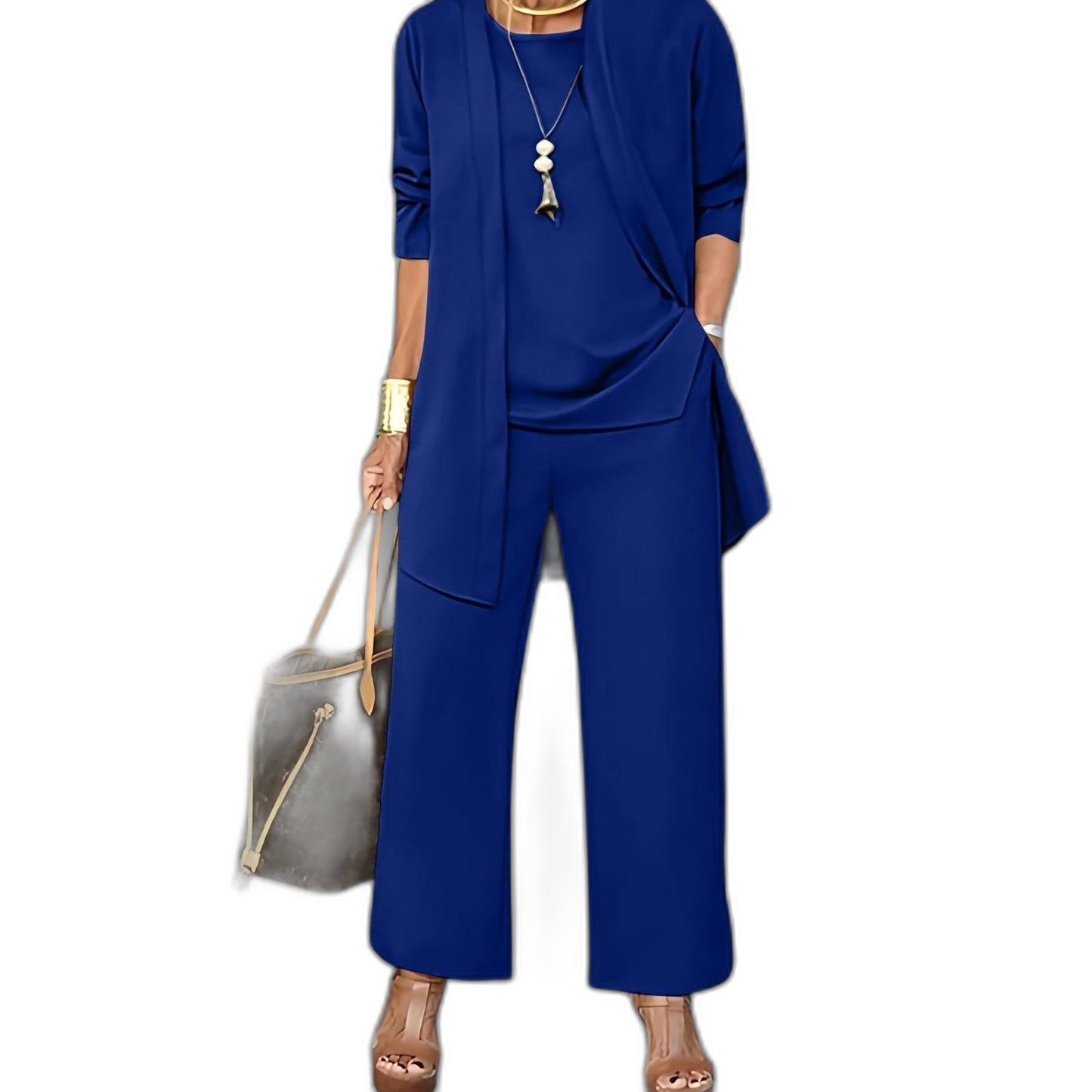 Effortless Grey Two Piece Set for Women with Oversized Casual Style