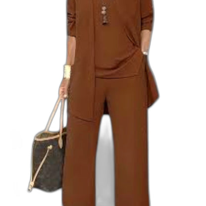 Effortless Grey Two Piece Set for Women with Oversized Casual Style