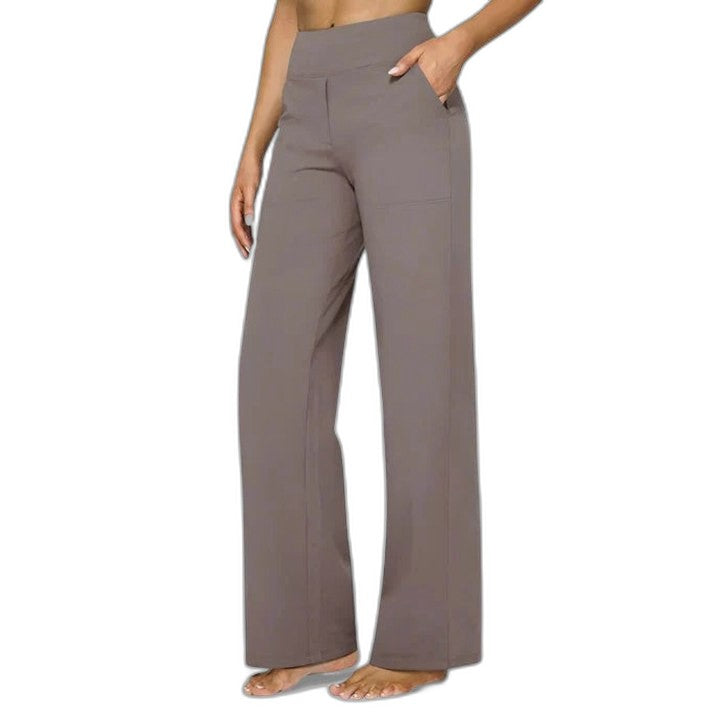 Effortless Grey Wide Leg Pants for Women with High Waisted Casual Style