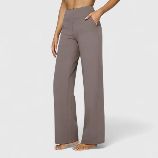 Effortless Grey Wide Leg Pants for Women with High Waisted Casual Style