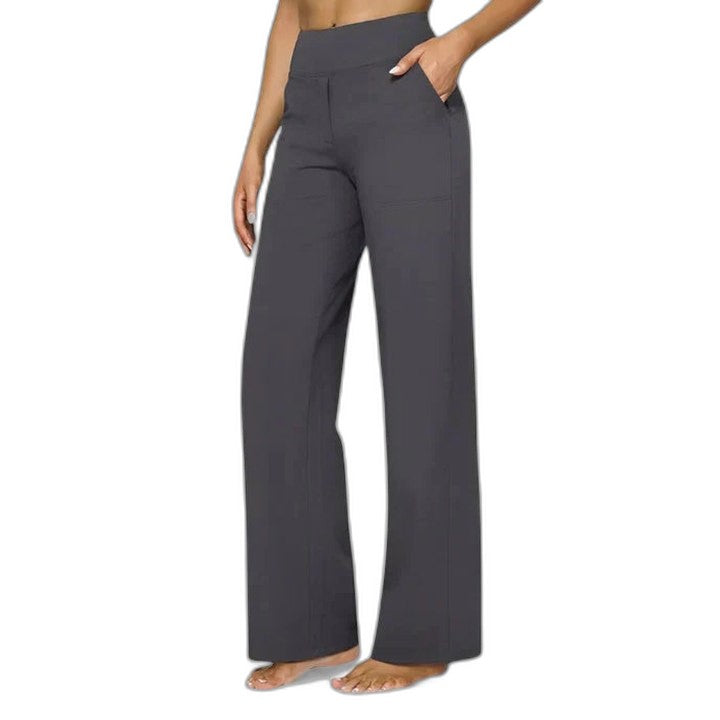 Effortless Grey Wide Leg Pants for Women with High Waisted Casual Style