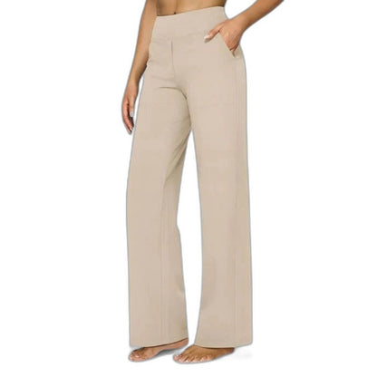 Effortless Grey Wide Leg Pants for Women with High Waisted Casual Style