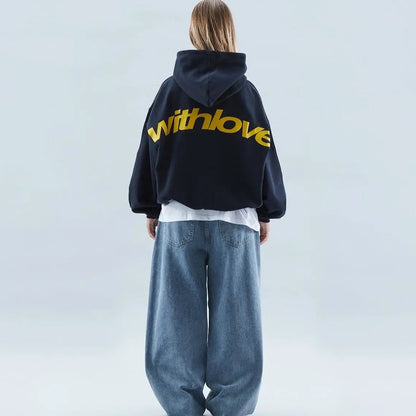 Effortless Hoodie for Women with High Neck Long Sleeve Oversized Casual Style