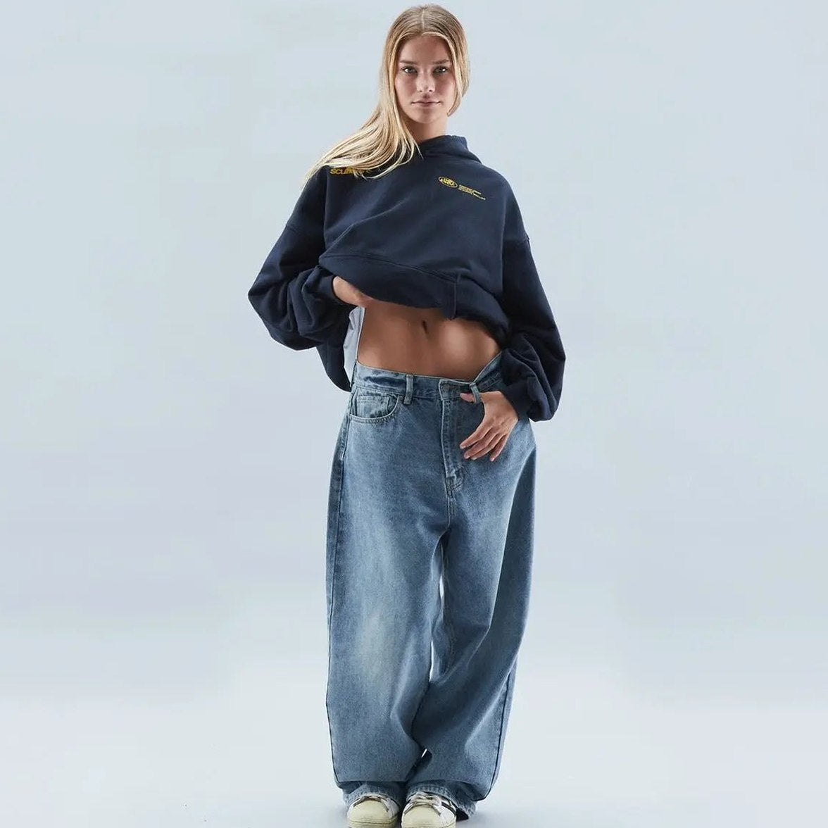 Effortless Hoodie for Women with High Neck Long Sleeve Oversized Casual Style