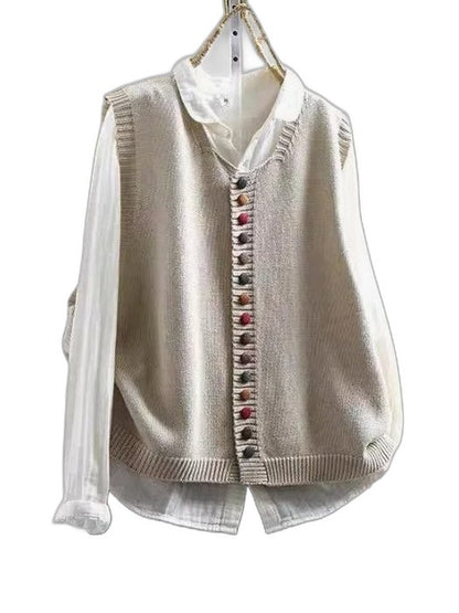 Effortless Knit Two Piece Set for Women with Button Front Casual Style