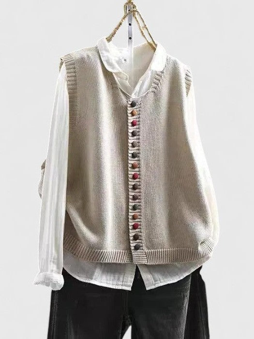 Effortless Knit Two Piece Set for Women with Button Front Casual Style