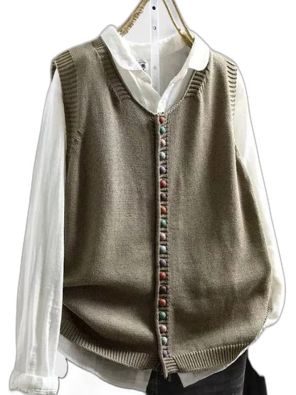 Effortless Knit Two Piece Set for Women with Button Front Casual Style