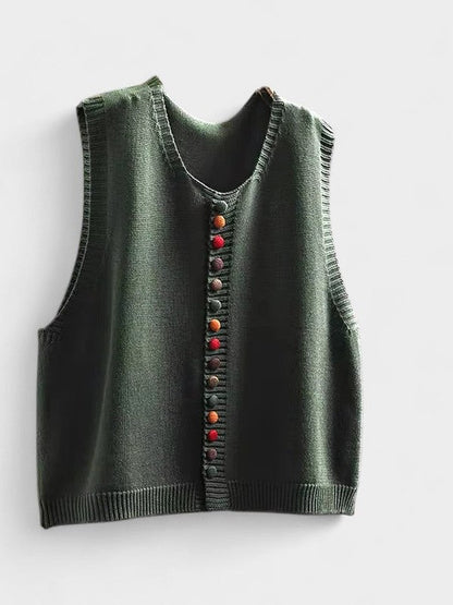 Effortless Knit Two Piece Set for Women with Button Front Casual Style