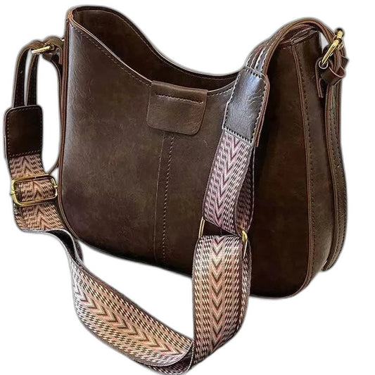Effortless Leather Crossbody Bag for Women with Chain Strap Shoulder Casual Style