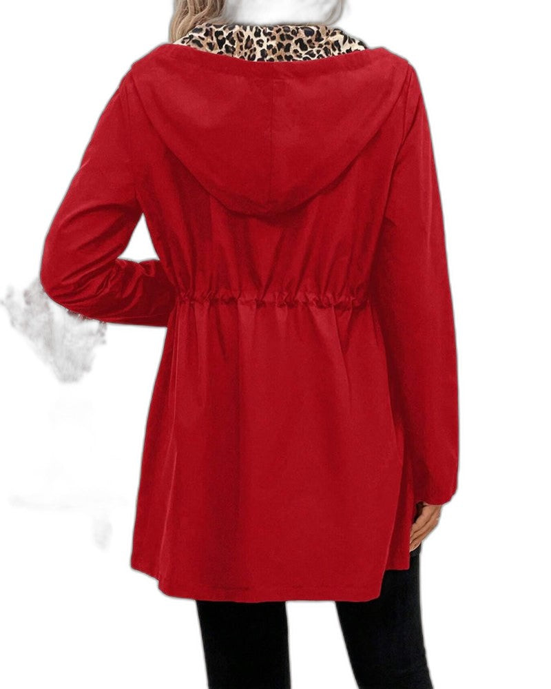 Effortless Leopard Cardigan for Women with Long Sleeve Pockets Casual Style