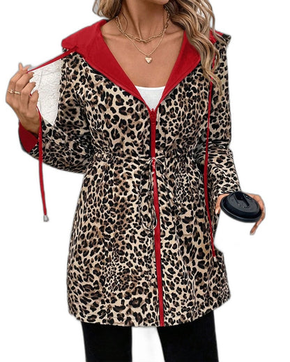 Effortless Leopard Cardigan for Women with Long Sleeve Pockets Casual Style