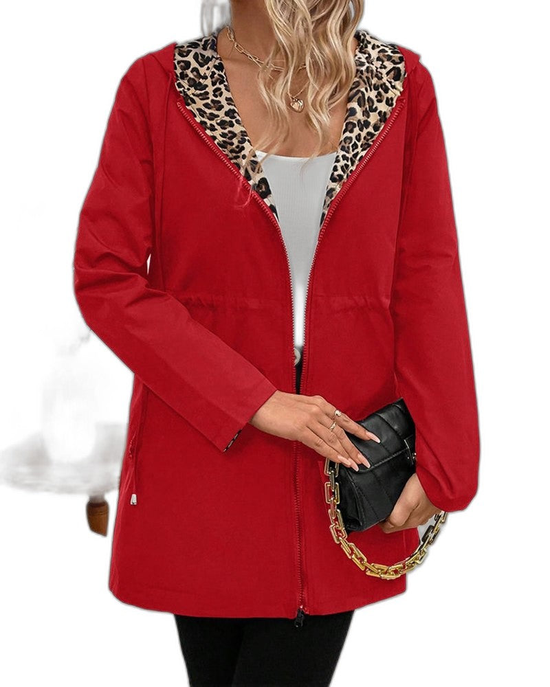 Effortless Leopard Cardigan for Women with Long Sleeve Pockets Casual Style