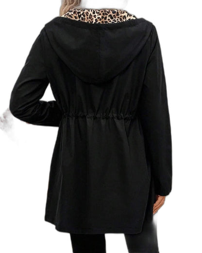 Effortless Leopard Cardigan for Women with Long Sleeve Pockets Casual Style