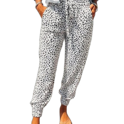 Effortless Leopard Pants for Women with High Waisted Pockets Casual Style