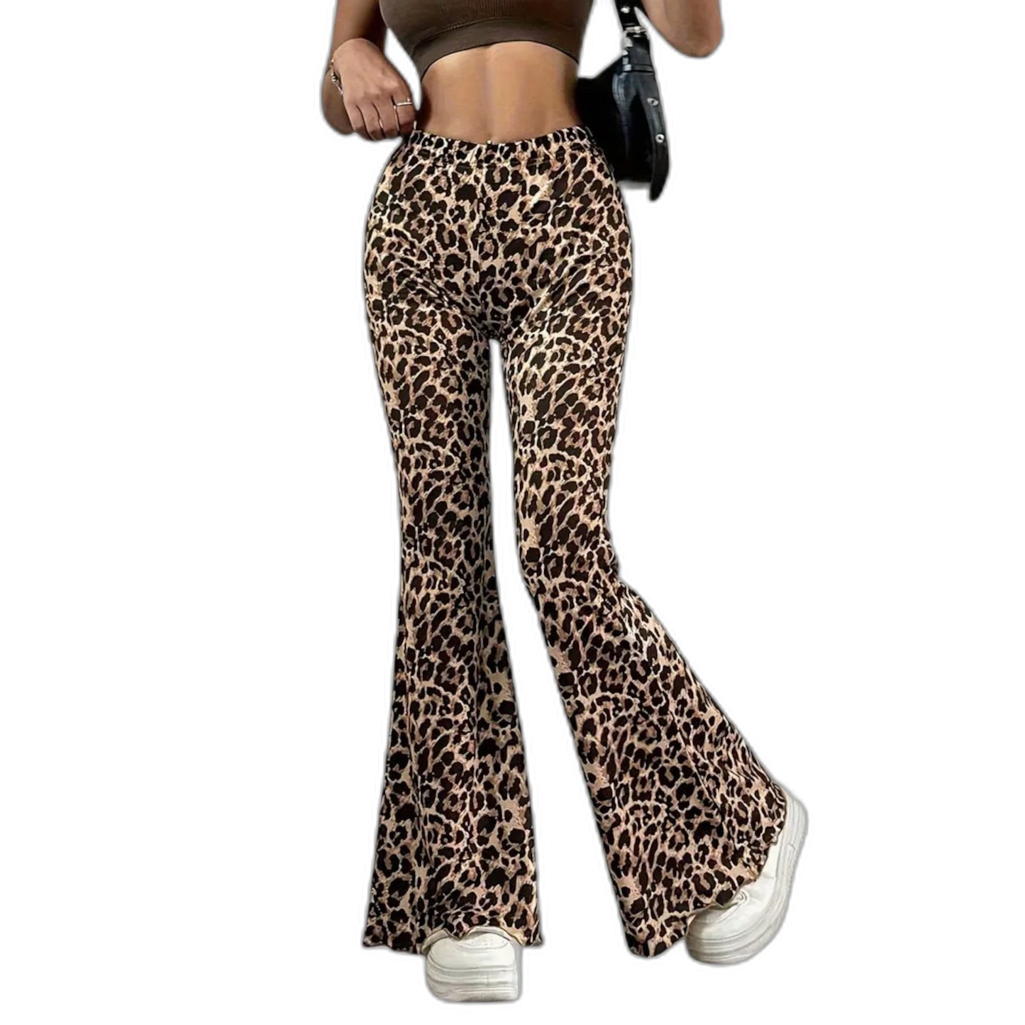 Effortless Leopard Pants for Women with High Waisted Wide Leg Bootcut Casual Style