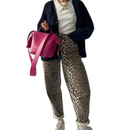 Effortless Leopard Pants for Women with Straight Leg Casual Style