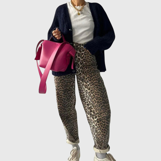 Effortless Leopard Pants for Women with Straight Leg Casual Style