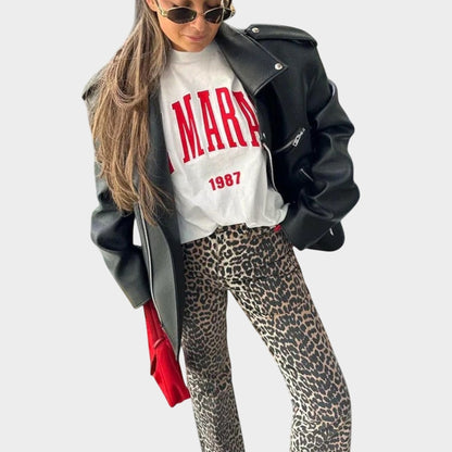 Effortless Leopard Pants for Women with Straight Leg Casual Style
