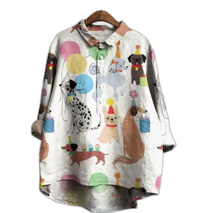 Effortless Linen Blouse for Women with Collared Short Sleeve Button Front Oversized Pockets Casual Style