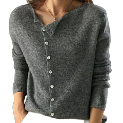 Effortless Mustard Knit Cardigan Sweater for Women with V Neck Long Sleeve Button Front Casual Style