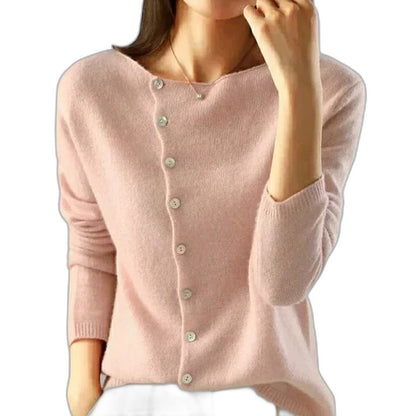 Effortless Mustard Knit Cardigan Sweater for Women with V Neck Long Sleeve Button Front Casual Style