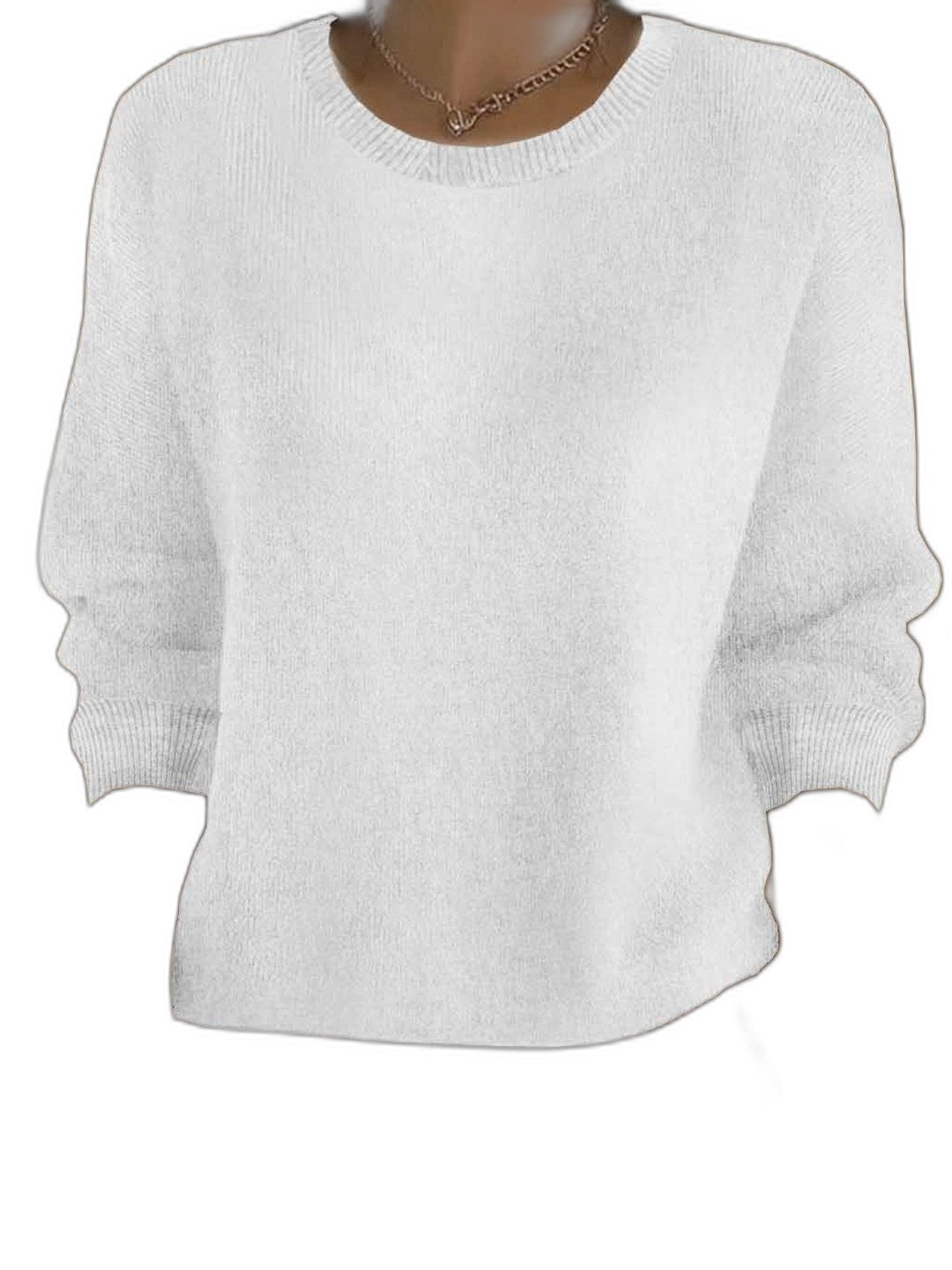 Effortless Mustard Knit Sweater for Women with Crew Neck Long Sleeve Casual Style