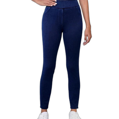 Effortless Navy Denim Jeans for Women with Bodycon High Waisted Slim Fit Casual Style