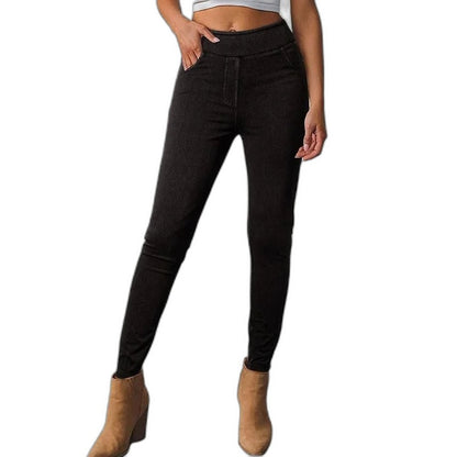 Effortless Navy Denim Jeans for Women with Bodycon High Waisted Slim Fit Casual Style