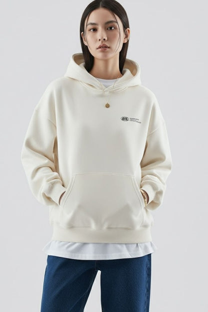 Effortless Navy Knit Hoodie for Women with Long Sleeve Pockets Casual Style