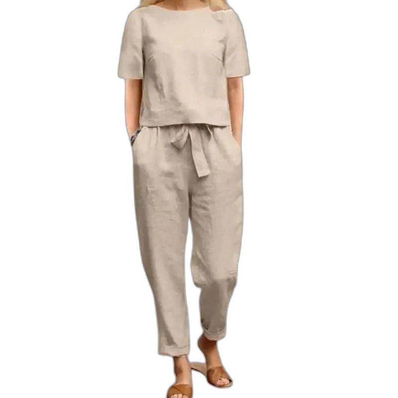 Effortless Navy Two Piece Set for Women with Pockets Casual Style