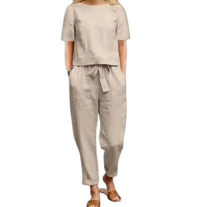 Effortless Navy Two Piece Set for Women with Pockets Casual Style