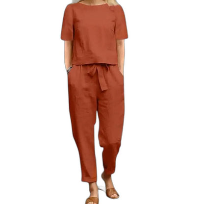 Effortless Navy Two Piece Set for Women with Pockets Casual Style