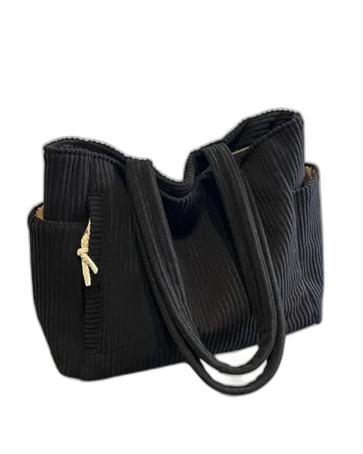 Effortless Olive Corduroy Tote Bag for Women with Casual Style