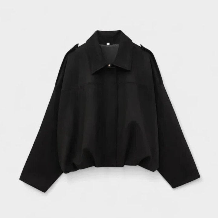 Effortless Olive Knit Sweater for Women with Collared Long Sleeve Oversized Casual Style