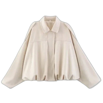 Effortless Olive Knit Sweater for Women with Collared Long Sleeve Oversized Casual Style