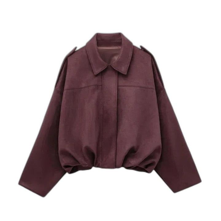 Effortless Olive Knit Sweater for Women with Collared Long Sleeve Oversized Casual Style